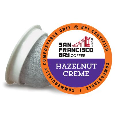 San Francisco Bay Compostable Coffee Pods - Hazelnut Crme (36 Ct) K Cup Compatible including Keurig 2.0, Flavored, Medium Roast