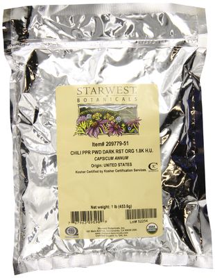 Starwest Botanicals Chili Pepper Powder, Dark Roast, 1-Pound