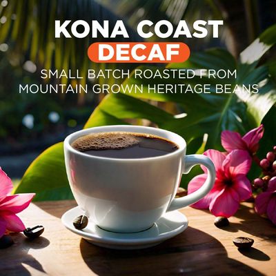 Maud's Decaf Kona Coffee Pods, 100 ct | Decaffeinated Kona Coast Blend | 100% Arabica Medium Roast Coffee | Solar Energy Produced Recyclable Pods Compatible with Keurig K Cups Maker