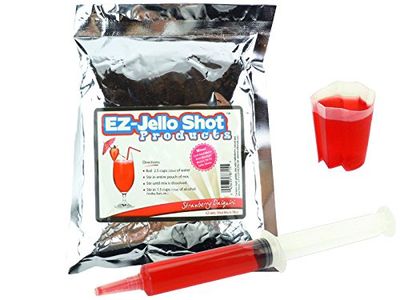 Strawberry Daiquiri Jello Shot Mix 6.78 oz - Premium Gluten-Free Jello Mix for Tasty Jello Shots - Easy to Make EZ Gelatin Powder Mix for Jello Shots - Adult New Year and Holiday Party Supplies