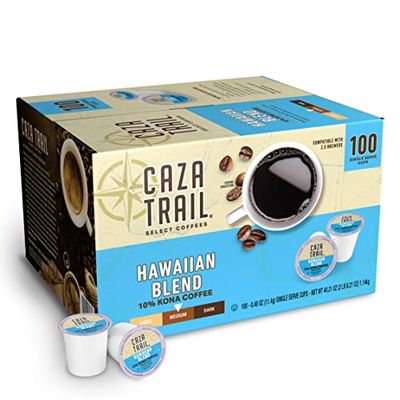 Caza Trail Coffee, Kona Blend, 100 Single Serve Cups