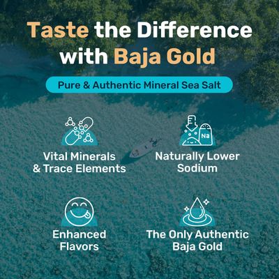 Baja Gold Mineral Sea Salt, Natural Grain Crystals, 1 Lb. Bag