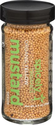 Spicely Organic Mustard Seeds Yellow Whole 2.40 Ounce Jar Certified Gluten Free