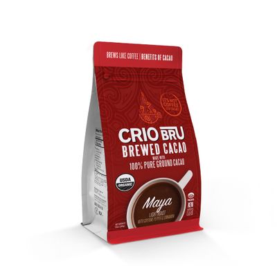 Crio Bru Brewed Cacao Maya Light Roast - Coffee Alternative Natural Healthy Drink | 100% Pure Ground Cacao Beans Brew And Enjoy Hot or Iced (24 oz)