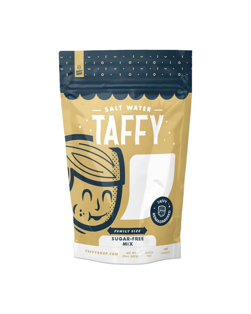 Taffy Shop Sugar Free Assorted Salt Water Taffy - Small Batch Salt Water Taffies Made in the USA - Super Soft, Sweet, Taffy Candy - Guaranteed Fresh - Gluten-Free, Soy-Free, Peanut Free - 32oz Bag