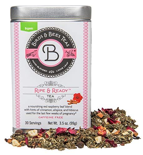 Birds &amp; Bees Teas - Red Raspberry Leaf Tea, Ripe &amp; Ready Organic Third Trimester Tea to Prepare Your Body for Labor and Birth - 30 Servings, 3.5 oz