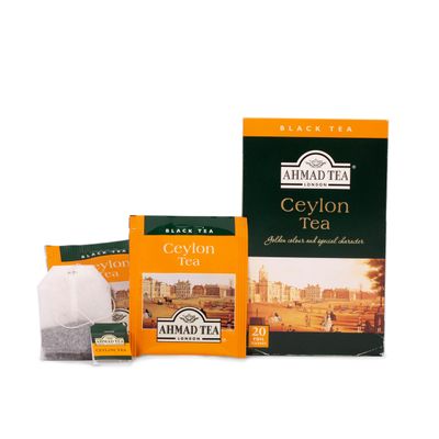 Ahmad Tea Black Tea, Ceylon Teabags, 20 ct (Pack of 6) - Caffeinated &amp; Sugar-Free