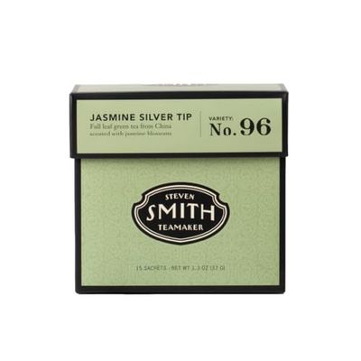 Smith Teamaker | Jasmine Silver Tip No. 96 | Caffeinated Green Tea with Jasmine Blossoms | Scented Full Leaf Green Tea (15 Sachets, 1.3oz each)