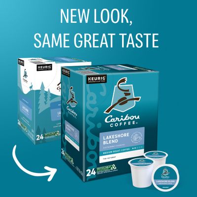 Caribou Coffee Lakeshore Blend Keurig Single-Serve K-Cup Pods, Medium Roast, 24 Count (Pack of 4)