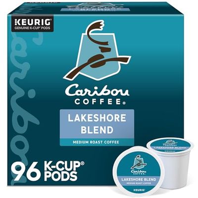 Caribou Coffee Lakeshore Blend Keurig Single-Serve K-Cup Pods, Medium Roast, 24 Count (Pack of 4)