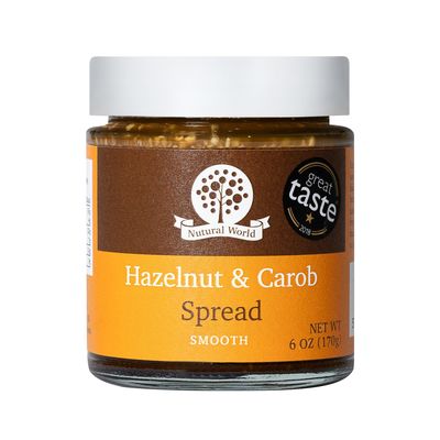 Nutural World - Smooth Hazelnut and Carob spread 6 Oz (170g) Award Winning product