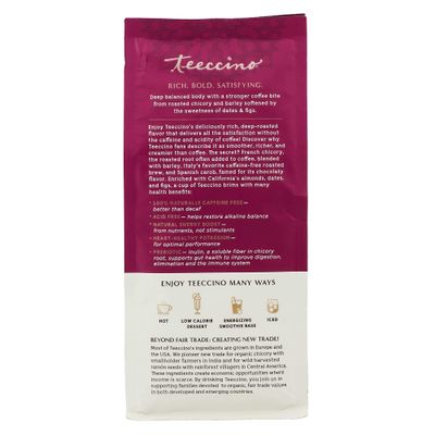 Teeccino Java Chicory Coffee Alternative - Ground Herbal Coffee Thats Prebiotic, Caffeine Free &amp; Acid Free, Medium Roast, 11 Ounce