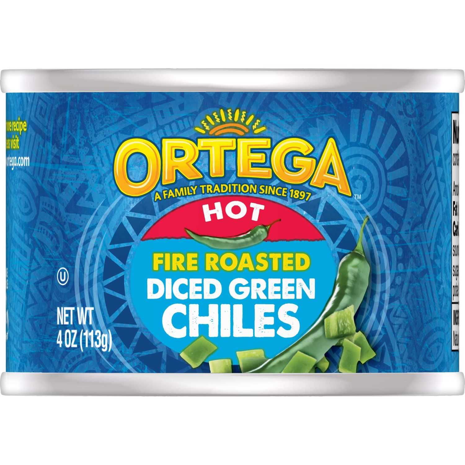 Ortega Diced Green Chiles, Hot, 4 oz (Pack of 24)