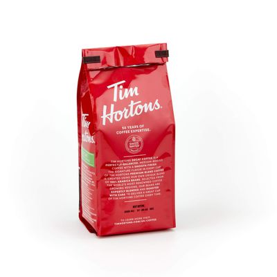 Tim Hortons Decaf Blend, Medium Roast Ground Coffee, Perfectly Balanced, Always Smooth, Made with 100% Arabica Beans, 72 Ounce (6 x 12 oz Bags)