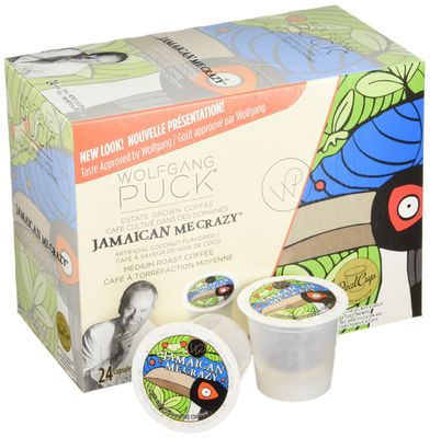 Wolfgang Puck Coffee Jamaican Me Crazy Flavored Coffee Single Serve Cups for Keurig, 24 Count (060731740002)