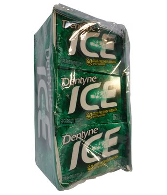 Dentyne Ice Spearmint Sugar Free Gum Multi Pack - 12 Packs of 16 Pieces
