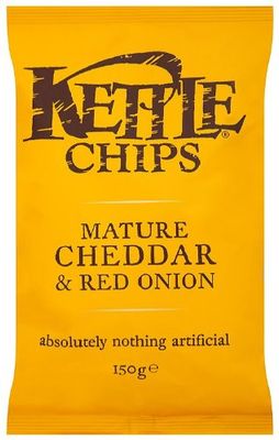 Kettle Chips Mature Cheddar And Red Onion Crisps 150 G (Pack Of 6)