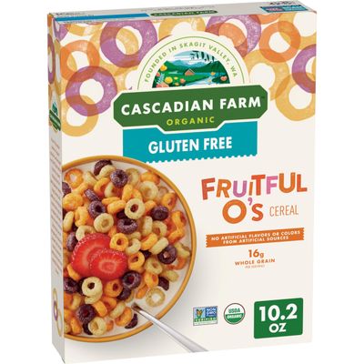 Cascadian Farm Organic Fruitful O&#39;s Breakfast Cereal, Gluten Free, Made With Whole Grain, 10.2 oz