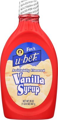 Foxs U Bet Vanilla Syrup, 20 Ounce - 12 per case.