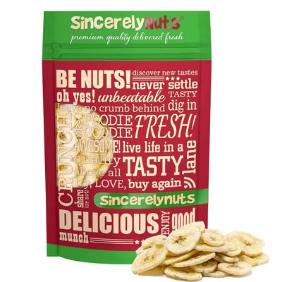 Sincerely Nuts Dried Banana Chips Sweetened - Fresh Sweet Dried Bananas Made w/Ripe Fruit &amp; Coconut Oil - Kosher, Vegan &amp; Gluten Free Snack, 5lb Bag