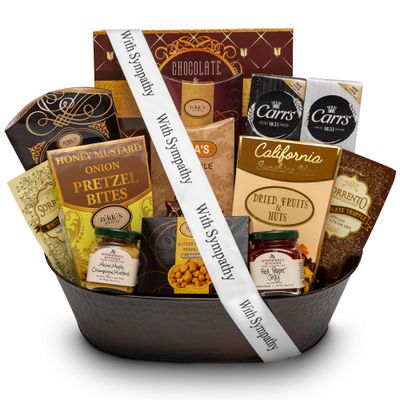 Sympathy Gift Basket | Sympathy Gifts for Loss of Loved One | Gourmet Food Gift Basket | Elegantly-Arranged Bereavement Gift Baskets | Condolences Gift Basket For Loss | Nikki&#39;s Gift Baskets