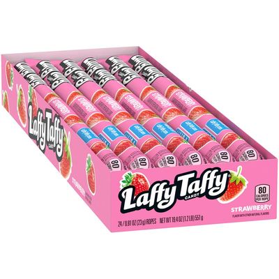 Laffy Taffy Rope Candy, Strawberry Flavor, 0.81 Ounce Ropes (Pack of 24)