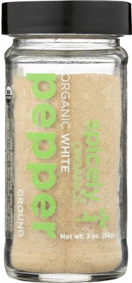 Spicely Organic Peppercorn White Ground 2.00 Ounce Jar Certified Gluten Free