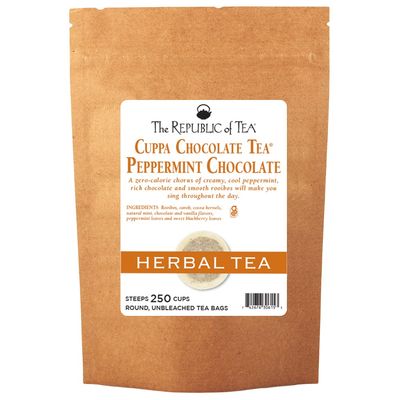 The Republic of Tea Peppermint Cuppa Chocolate Tea, 250 Tea Bags, Rooibos Tea Dessert Blend