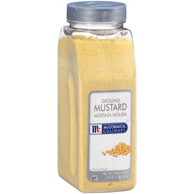 McCormick Culinary Ground Mustard, 16 oz - One 16 Ounce Container of Ground Mustard Powder for a Sharp Tangy Taste, Perfect for Dips, and Sauces