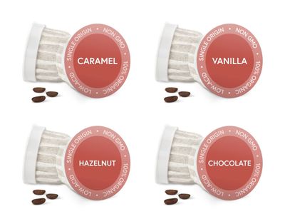 Fabula Organic Coffee Pods Flavored Sampler Pack- Low Acid - Single Origin - Mold Free - Non-GMO - Fair Trade - Only Compatible with Keurig K Cup 1.0 &amp; 2.0 Brewers - 24 Count