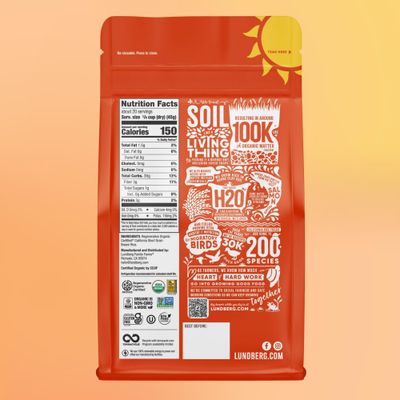 Lundberg Short Grain Brown Rice, Regenerative Organic Certified, 2-Pack - Slightly Nutty, Sticky Rice Responsibly Grown in California, 32 Oz Ea