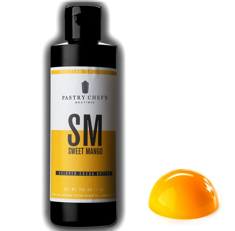 Pastry Chef's Boutique Intuition Collection Premium Colored Cocoa Butter Coloring for Chocolate - 8 oz. - Sweet Mango