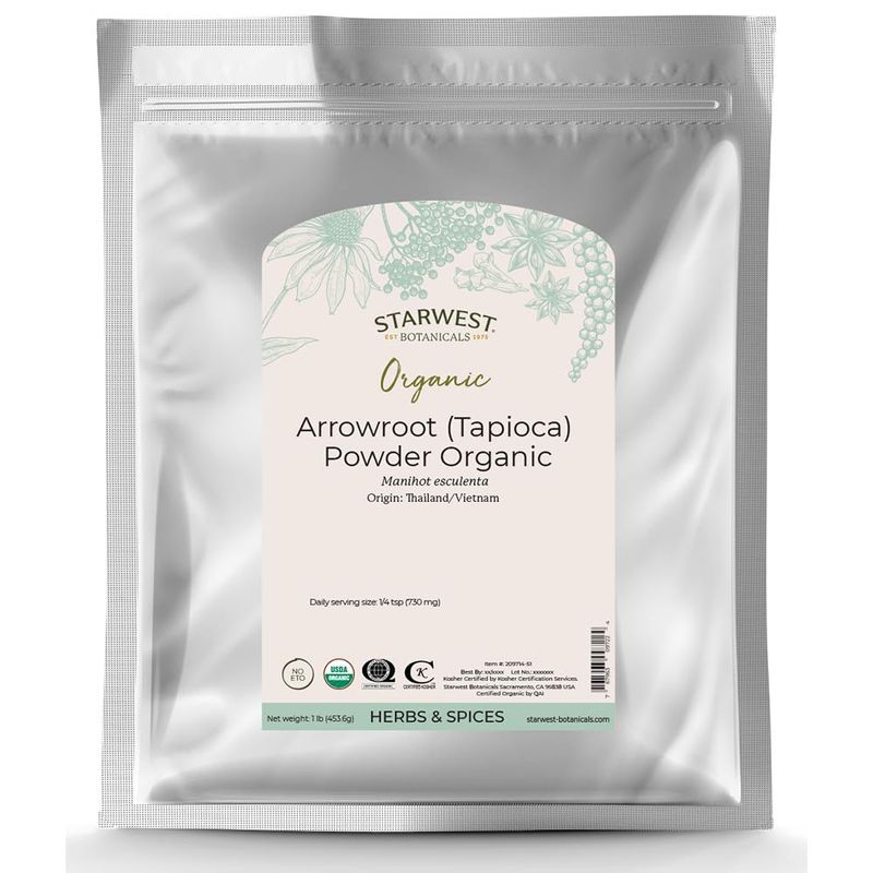 Starwest Botanicals Organic Arrowroot Powder - 1 Pound (16 oz)
