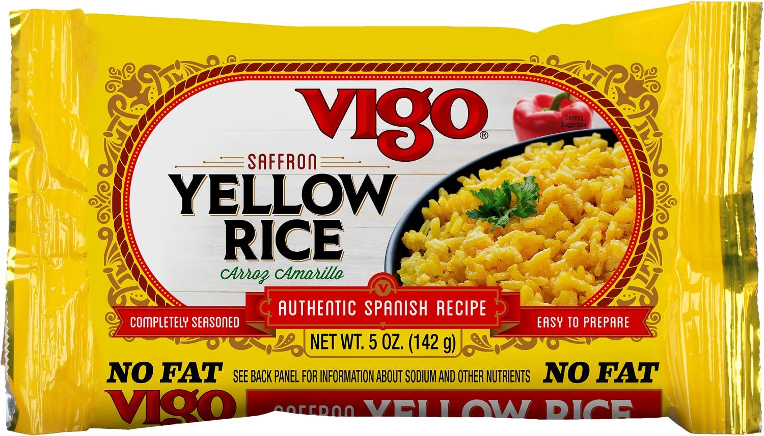 Vigo Authentic Saffron Yellow Rice, Low Fat, 5oz (Yellow Rice, Pack of 12)