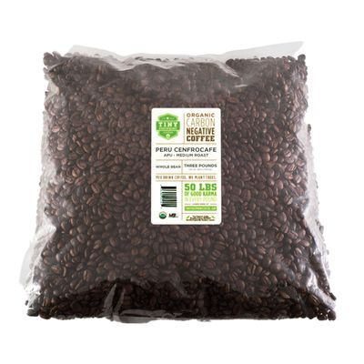 Tiny Footprint Coffee - Peru, Medium Roast, Organic Coffee - Whole Bean Coffee - Fair Trade Certified &amp; Carbon Negative - You Drink Coffee, We Plant Trees, 3 Pounds