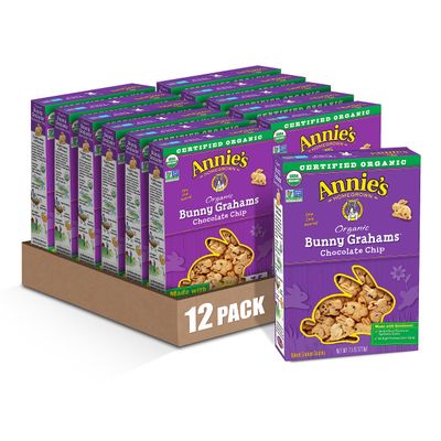 Annie&#39;s Organic Bunny Grahams Snacks, Chocolate Chip, 7.5 oz (Pack of 12)
