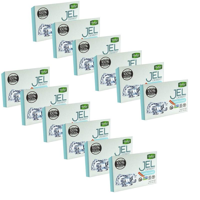 Bakol Jel Dessert - All Natural Vegan Dessert Mix - Kosher - Halal - No Artificial Sweeteners Flavors or Colors - Unflavored (PACK OF 12)