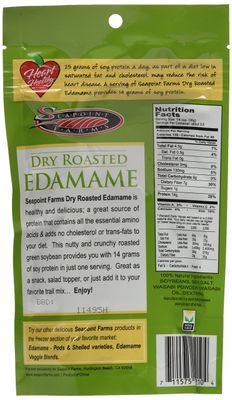 Seapoint Farms Dry Roasted Edamame, Wasabi, 3.5-Ounce Pouches (Pack of 3)