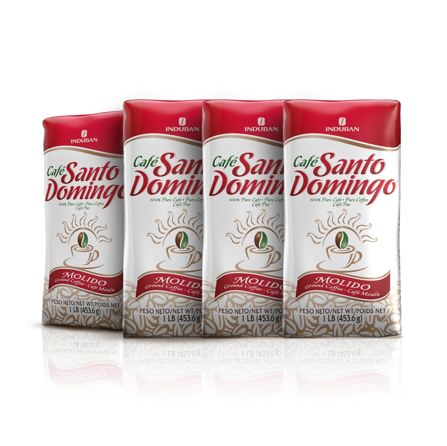 Caf Santo Domingo, 16 oz Bag, Ground Coffee, Medium Roast - Product from the Dominican Republic (Pack of 4)