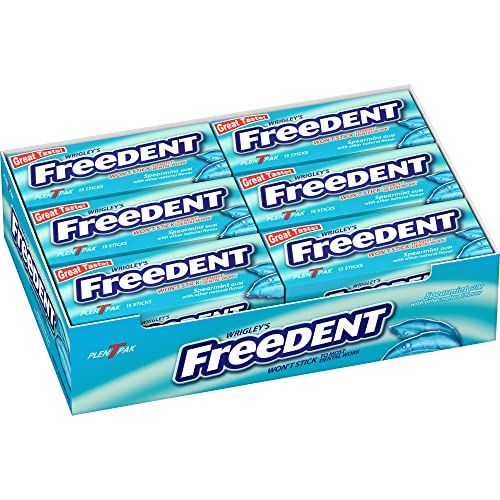Freedent (12 Pack) WRIGLEY&#39;S Spearmint Chewing Gum, 15 Stick