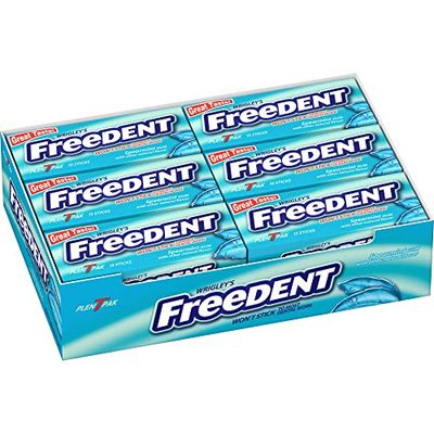 Freedent (12 Pack) WRIGLEY&#39;S Spearmint Chewing Gum, 15 Stick