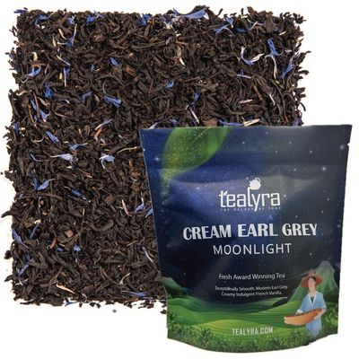Tealyra - Cream Earl Grey Moonlight | Luxurious Black Loose Leaf Tea | Citrusy Bergamot &amp; French Vanilla Flavor | All Natural Ingredients, 100g (3.5-ounce)