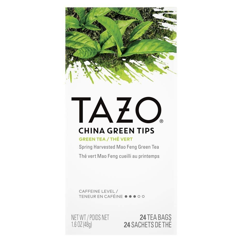 TAZO China Green Tips Enveloped Hot Tea Bags Non GMO, 24 count, Pack of 6