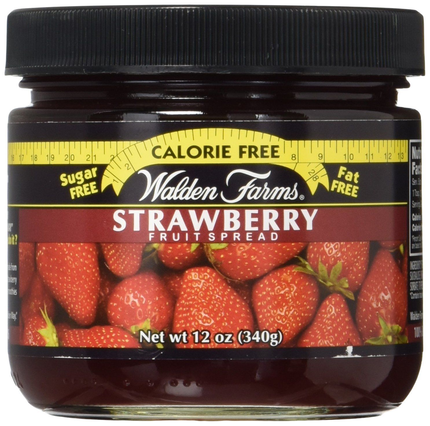 Walden Farms Strawberry Fruit Spread 12 oz Jar - Naturally Flavored - 0g Net Carbs - Kosher Certified - Great on Muffins - Pancakes - Salad - Dipping - Toppings and Many More