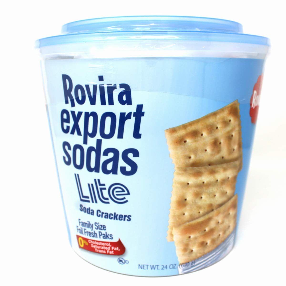 Rovira Lite Soda Crackers, 23 oz. Bucket - Extra Fresh - Light, Crunchy, and Delicious