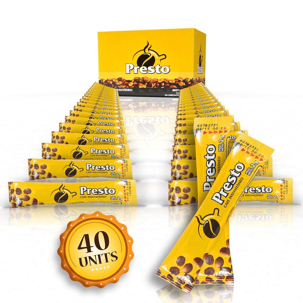 Cafe Presto Instant Coffee from Nicaragua - (40 Packets of 2gr).