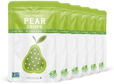Nature&#39;s Turn Freeze-Dried Fruit Snacks, Pear Crisps, Pack of 6 (1.2 oz Each)