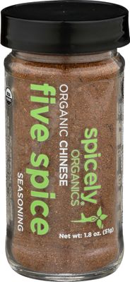 Spicely Organic Seasoning Chinese Five Spice 1.80 Ounce Jar Certified Gluten Free