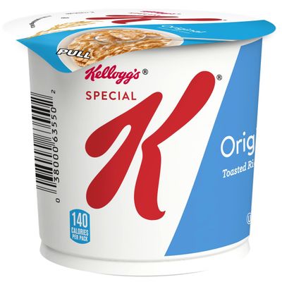 Special K Breakfast Cereal Cup, 11 Vitamins and Minerals, Made with Folic Acid, B Vitamins and Iron, Original, 1.25oz Cup (1 Cup)