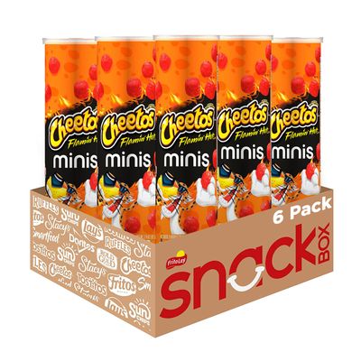 Cheetos Minis Canisters, Flamin&#39; Hot, 3.625 Ounce (Pack of 6)